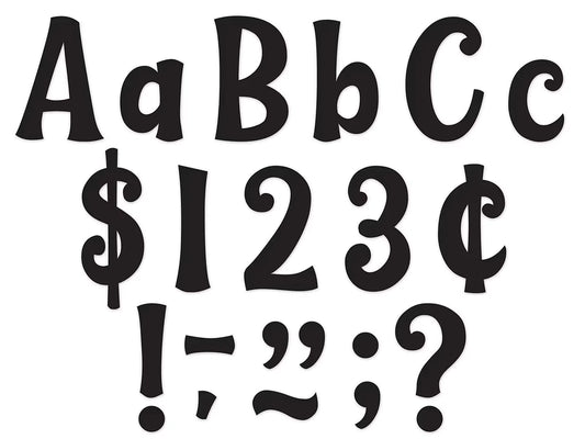 Whimsical Black 4" Punch-Out Letters - US 3809