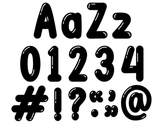 Black Bubble 4" Punch-Out Letters - US 5160