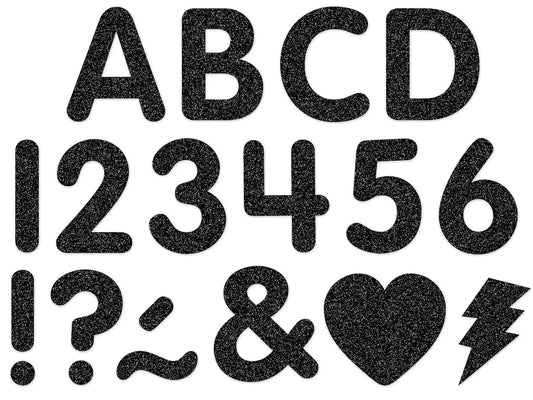 Glitzy Black 2" Punch-Out Letters - US 8513