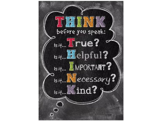 Chalk It Up! Think Before You Speak Poster - US 1300