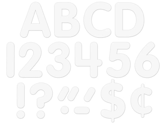 Classic White 4" Self-Adhesive Punch-Out Letters - US 2329