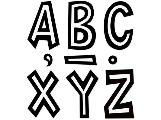 Black & White Fun Font 7" Punch-Out Letters - US 5416