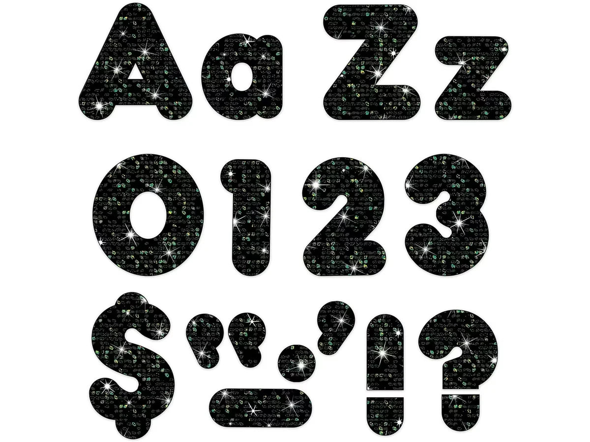 Black Sparkle 4" Punch-Out Letters - US 1789