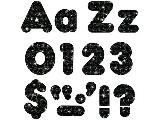 Black Sparkle 4" Punch-Out Letters - US 1789