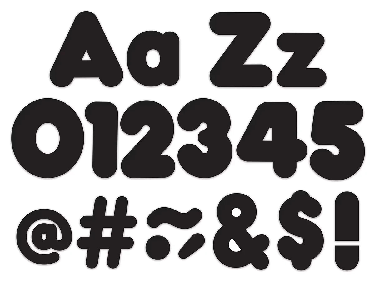 Black 4" Punch-Out Letters - US 8001