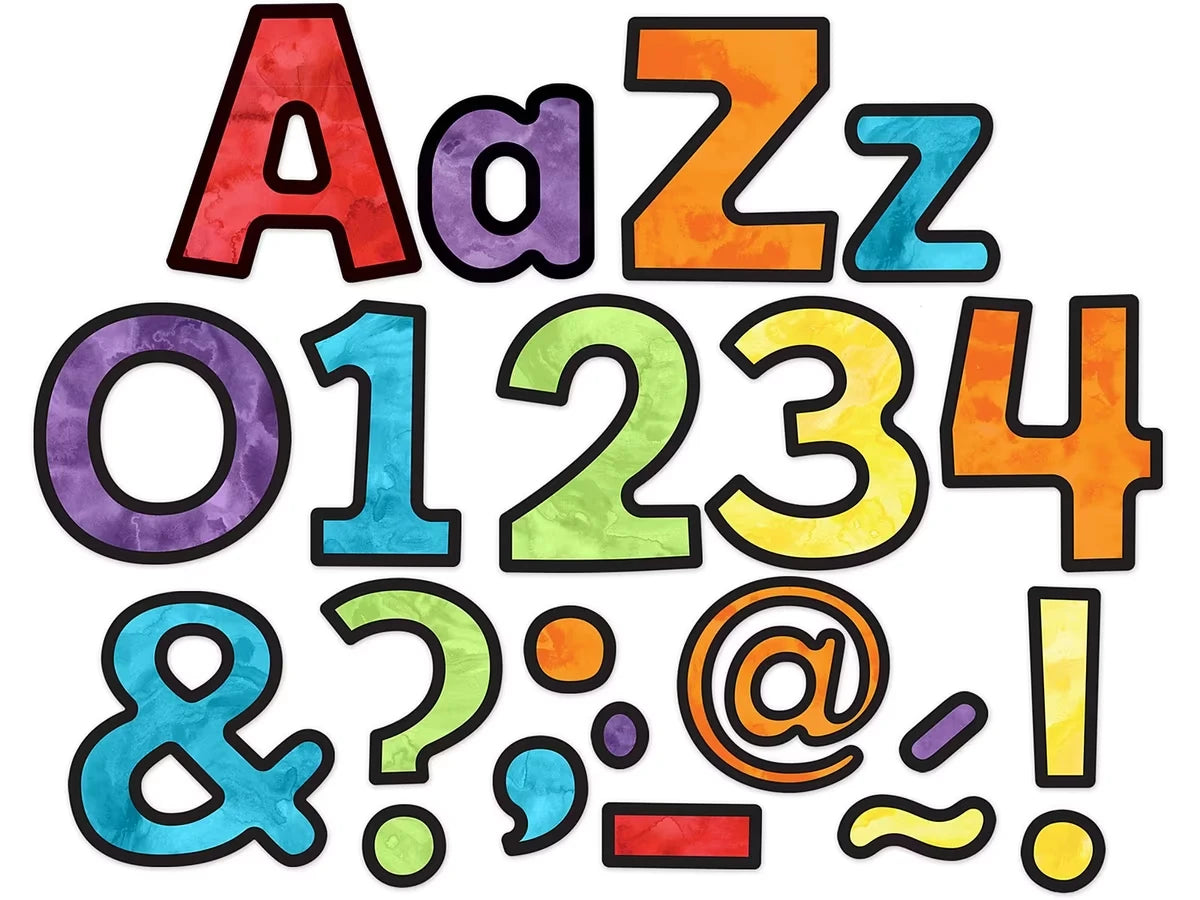 Celebrate Learning Watercolor 4" Punch-Out Letters - US 2037