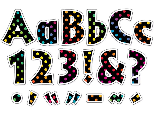 Rainbow Polka Dot 4" Punch-Out Letters - US 8866