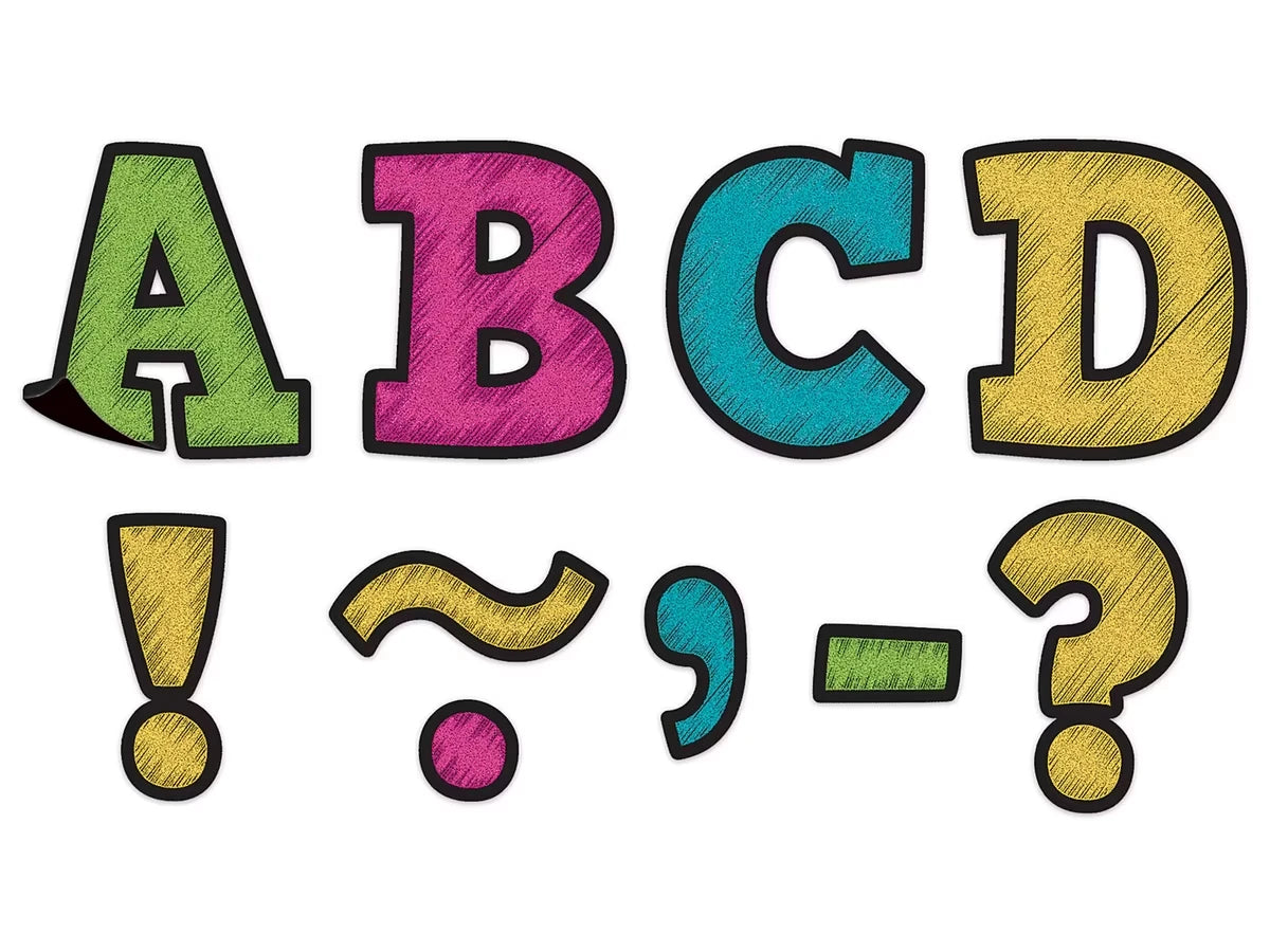 Chalkboard Brights 3" Magnetic Punch-Out Letters - US 3029