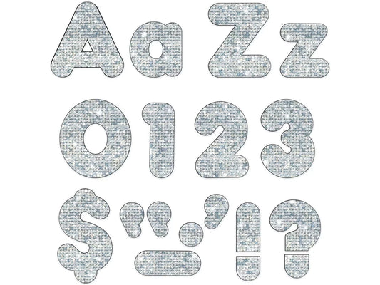 Silver Sparkle 4" Punch-Out Letters - US 4677