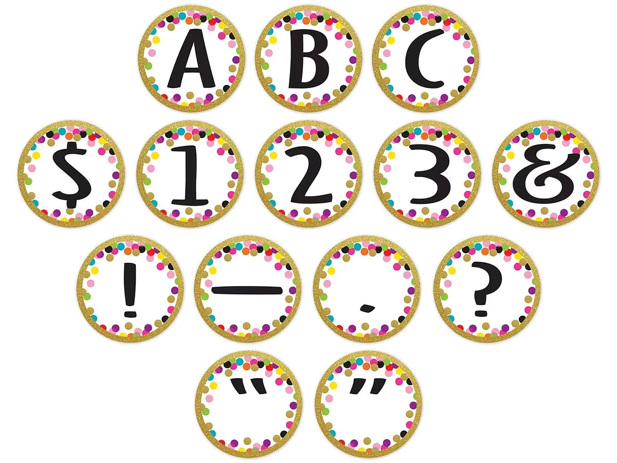 Confetti Circle 3 1/2" Punch-Out Letters - US 8635