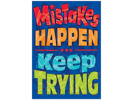 Mistakes Happen, Keep Trying Poster - US 5017