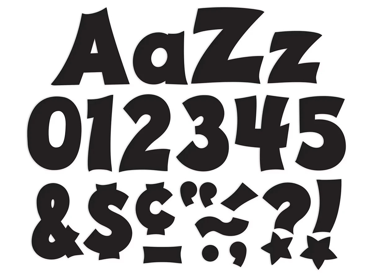 Black Spanish/English 4" Punch-Out Letters - US 6363
