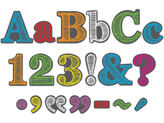 Rainbow Chalkboard 4" Punch-Out Letters - US 9228