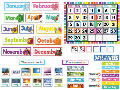 Colorful Calendar Bulletin Board Set - US 6654