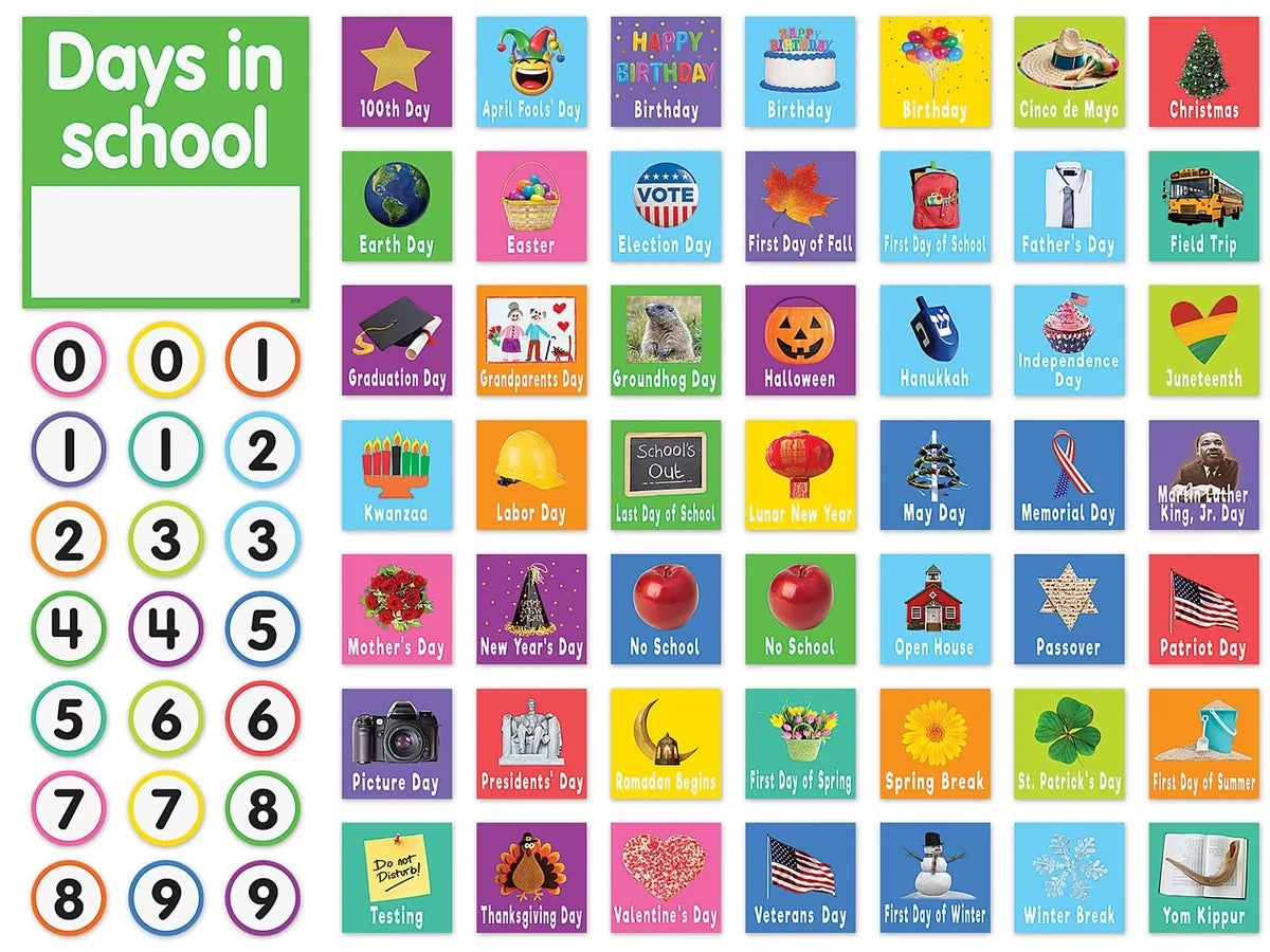 Colorful Calendar Bulletin Board Set - US 6654