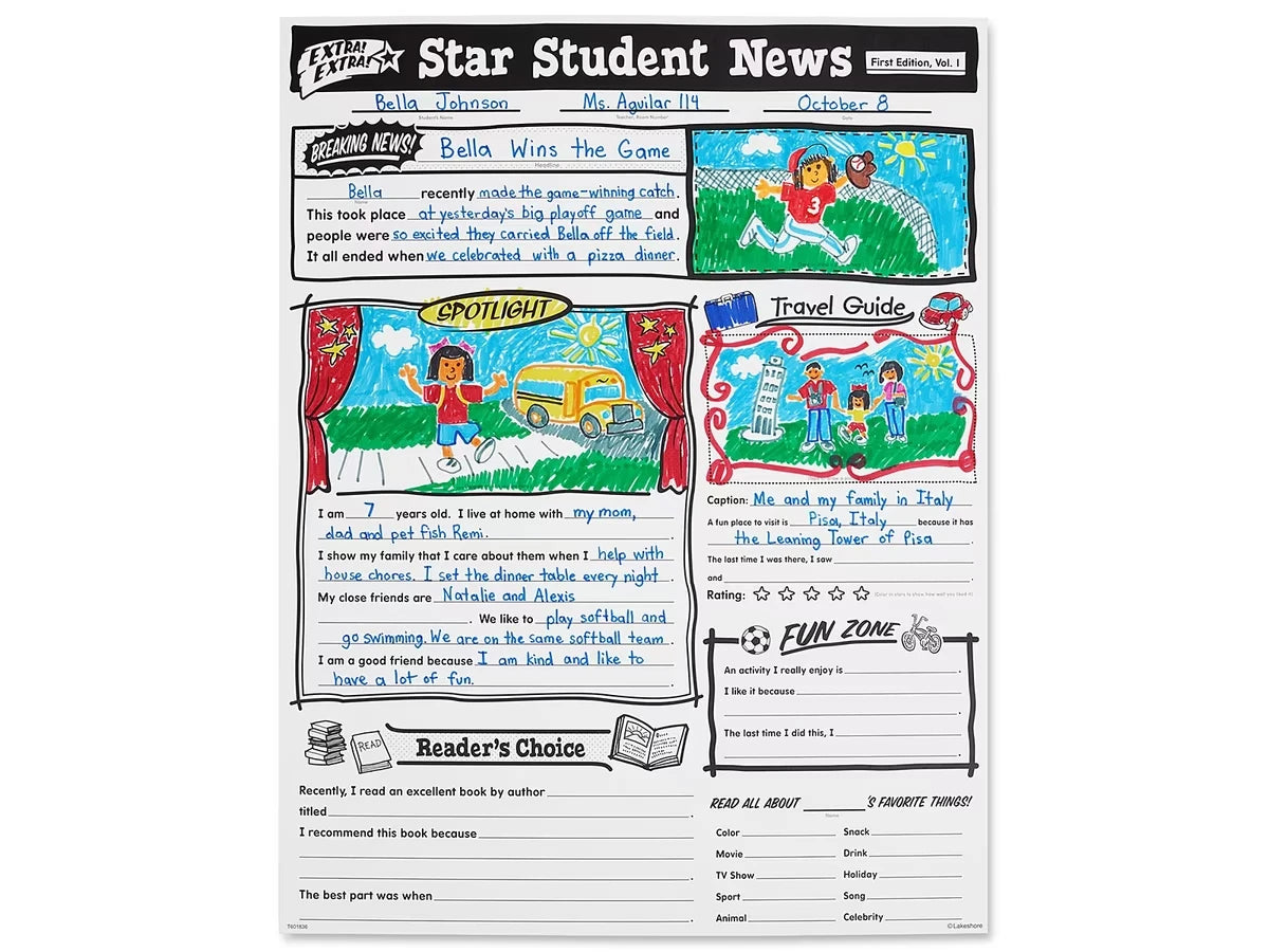 Star Student All About Me Posters - Set of 30 - US 8032