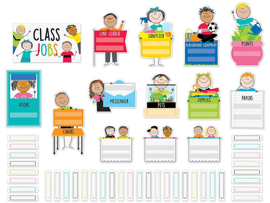 Stick Kids Classroom Jobs Bulletin Board Set - US 8354