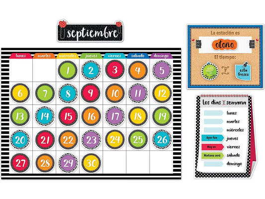 Bold & Bright Spanish Calendar Bulletin Board Set - US 9363