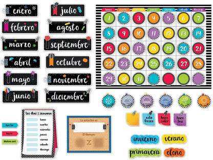 Bold & Bright Spanish Calendar Bulletin Board Set - US 9363