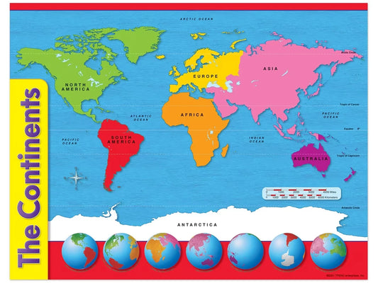 The Continents World Map Poster - US 1031