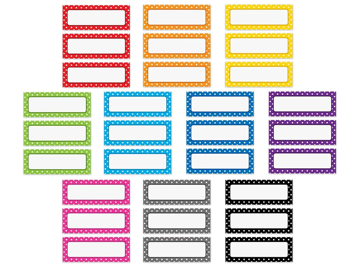 Polka Dot Magnetic Write & Wipe Labels - US 8625