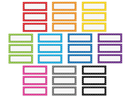 Polka Dot Magnetic Write & Wipe Labels - US 8625