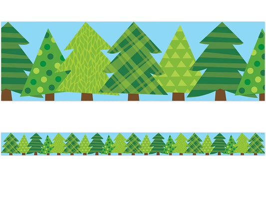 Woodland Friends Patterned Pine Tree Border - US 5172