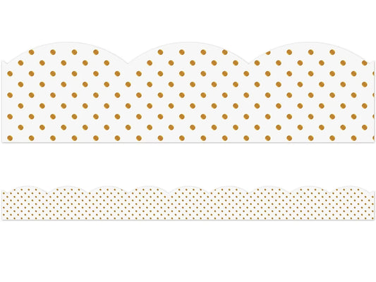 Simply Boho Gold Polka Dot Scalloped Border - US 9024