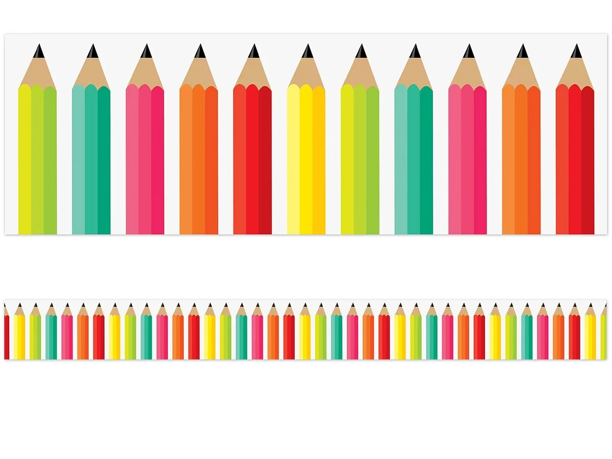 Black, White & Stylish Brights Pencil Border - US 9863