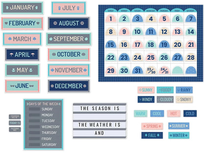 Calm & Cool Calendar Bulletin Board Set - US 5546
