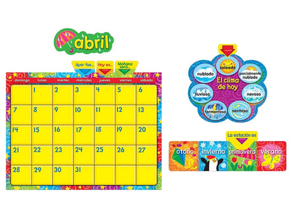 Spanish Write & Wipe Calendar Bulletin Board Set - US 3113