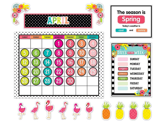 Simply Stylish Tropical Calendar Bulletin Board Set - US 6408