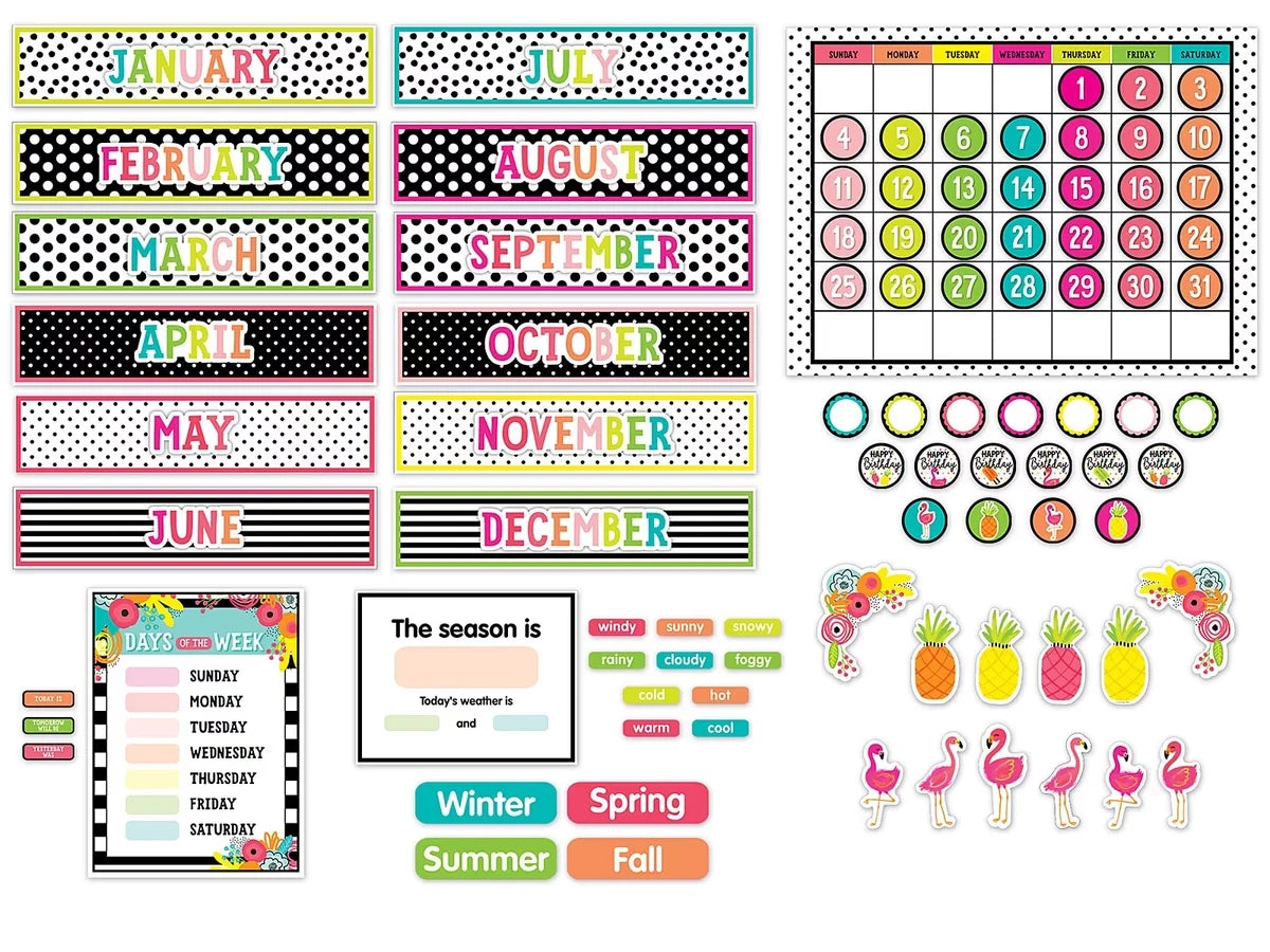 Simply Stylish Tropical Calendar Bulletin Board Set - US 6408