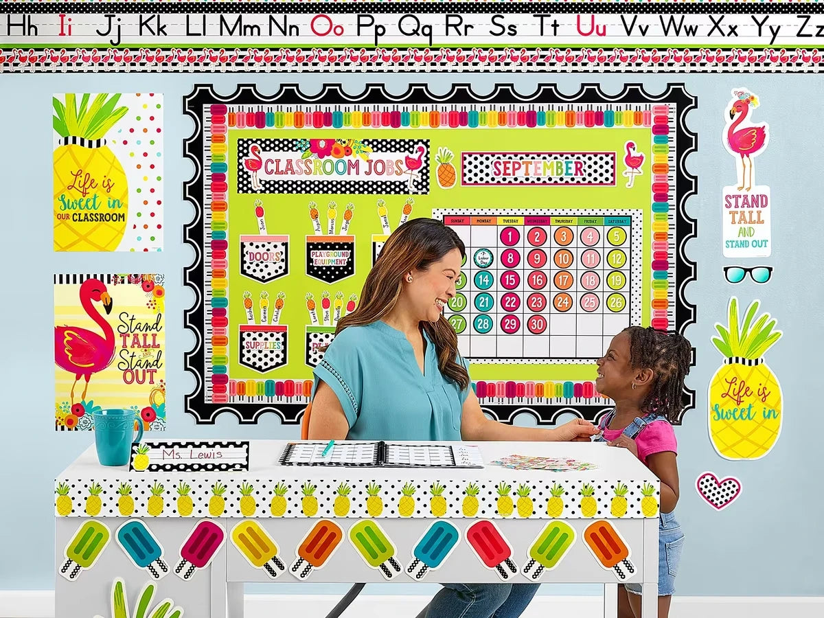 Simply Stylish Tropical Calendar Bulletin Board Set - US 6408