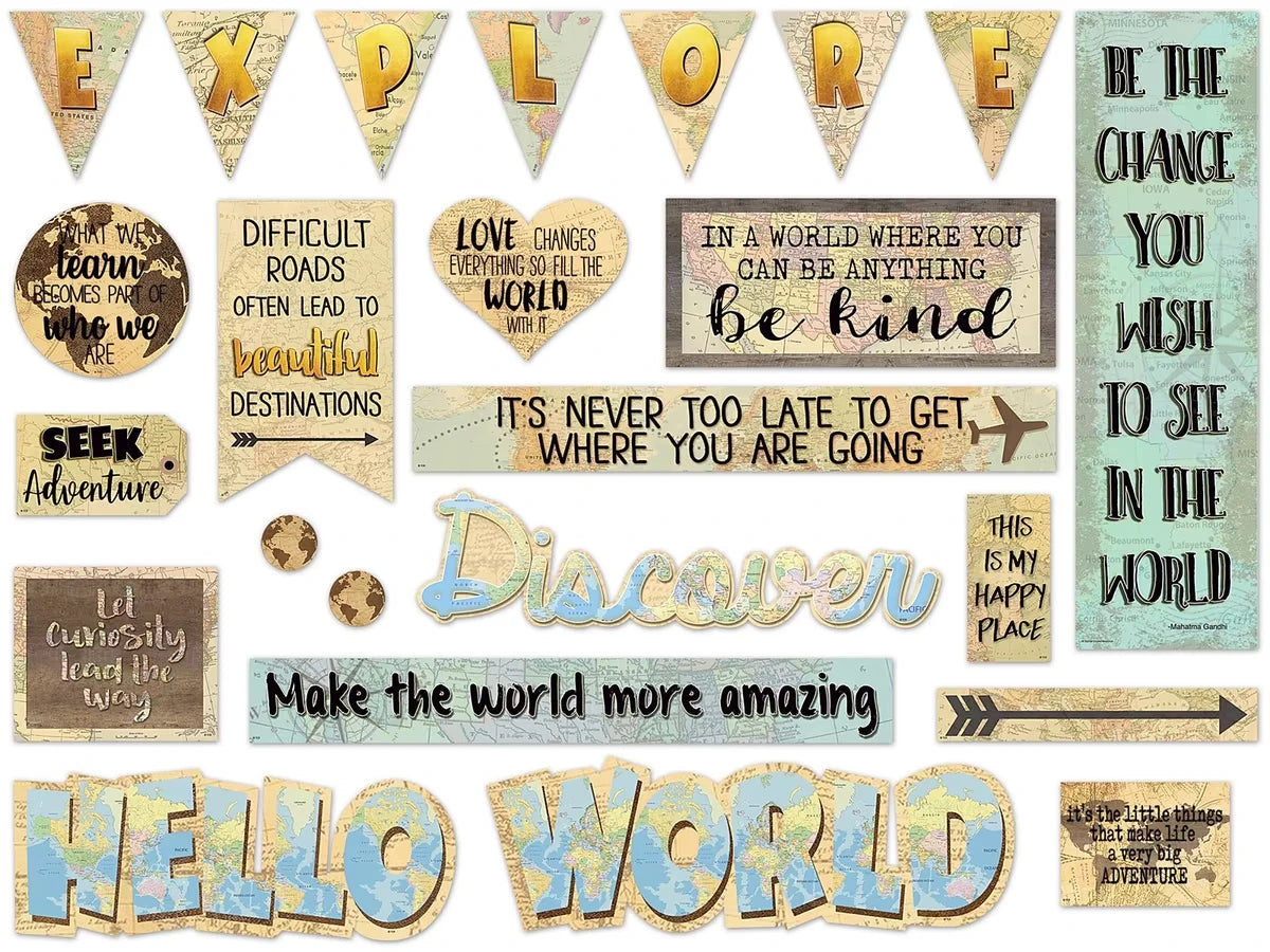 Travel the Map! Motivational Bulletin Board Set - US 6352
