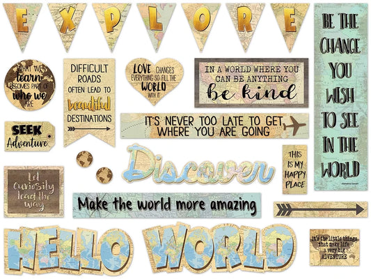 Travel the Map! Motivational Bulletin Board Set - US 6352