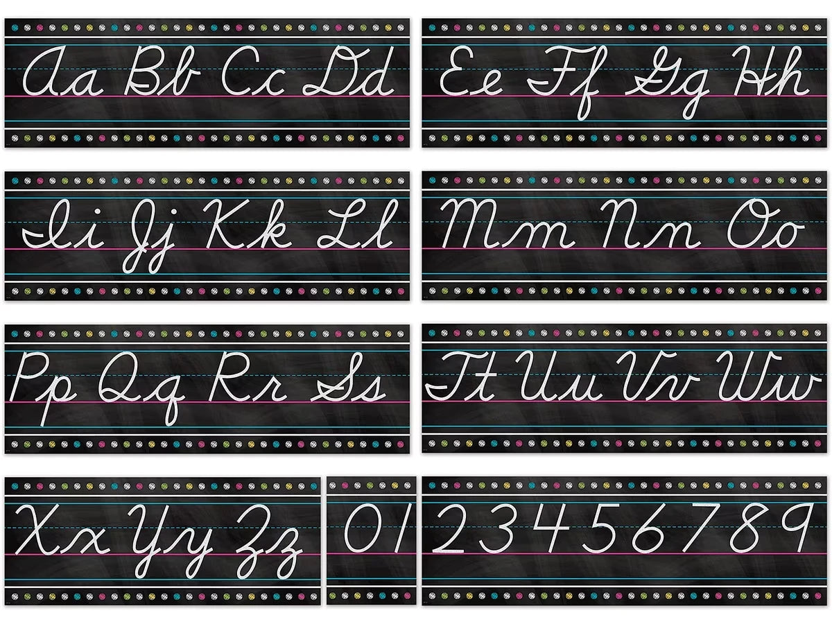 Chalkboard Brights Cursive Bulletin Board Set - US 4349