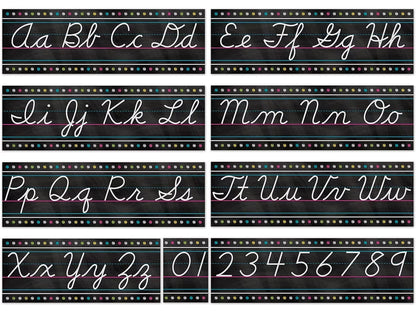 Chalkboard Brights Cursive Bulletin Board Set - US 4349