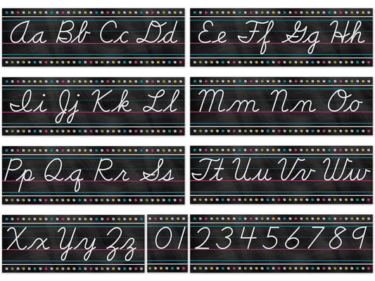 Chalkboard Brights Cursive Bulletin Board Set - US 4349