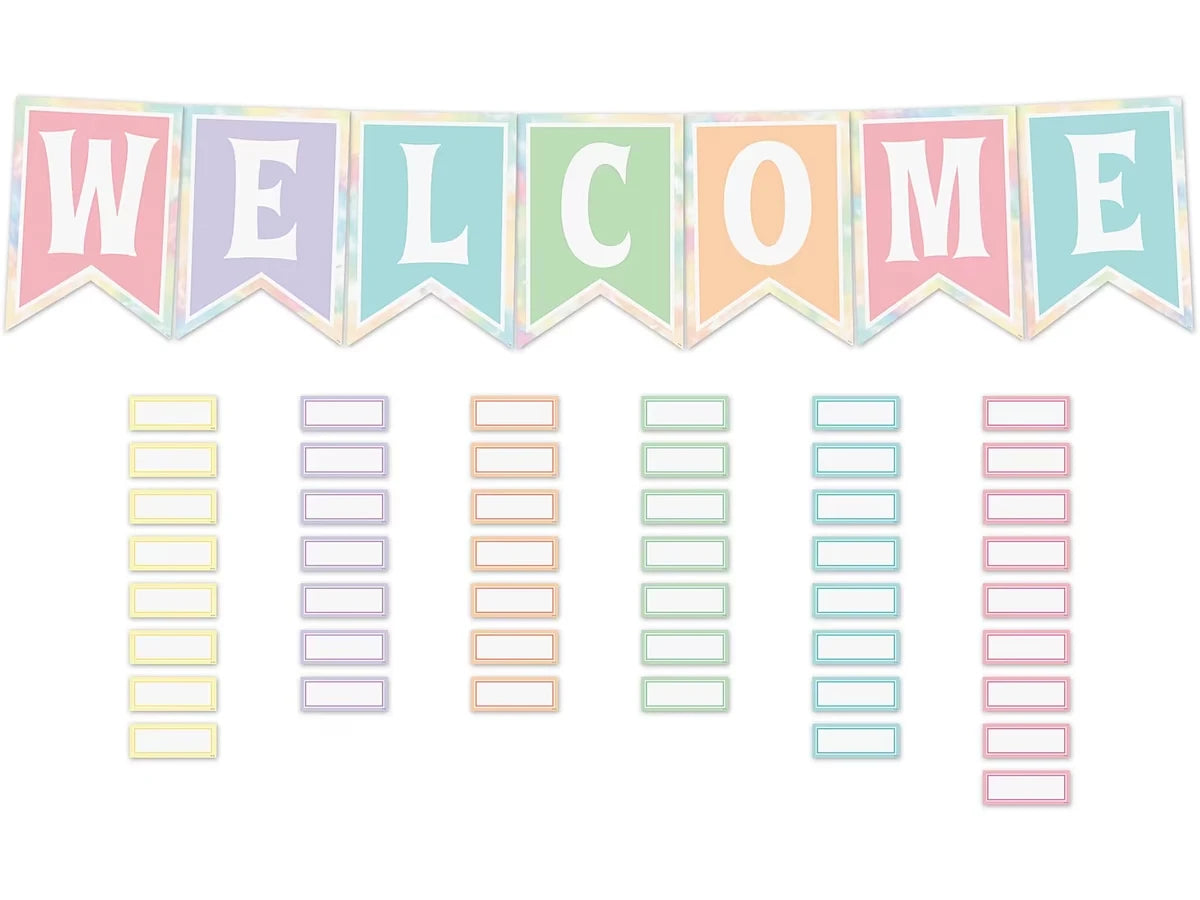Pastel Pop Pennant Welcome Bulletin Board Set - US 8818