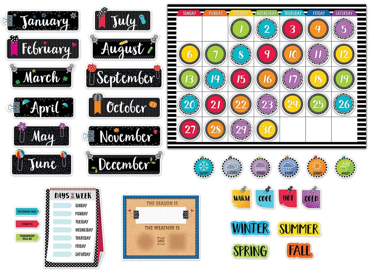Bold & Bright Calendar Bulletin Board Set - US 4595