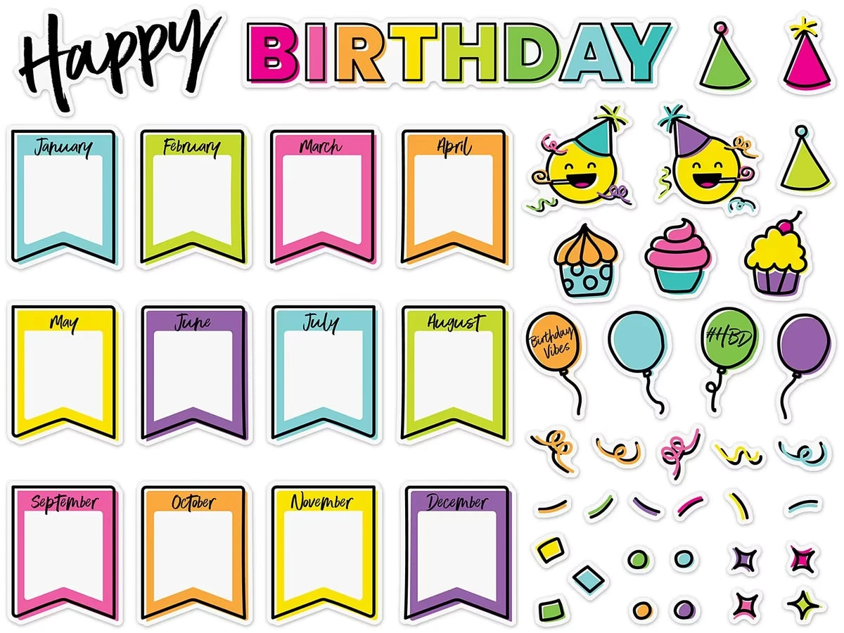 Kind Vibes Birthday Bulletin Board Set - US 9204
