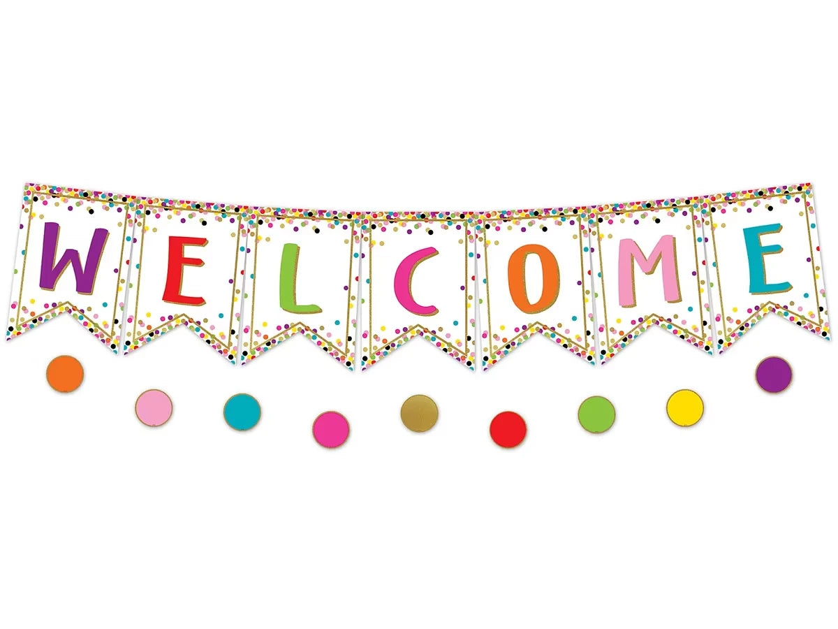 Confetti Welcome Pennant Bulletin Board Set - US 2709