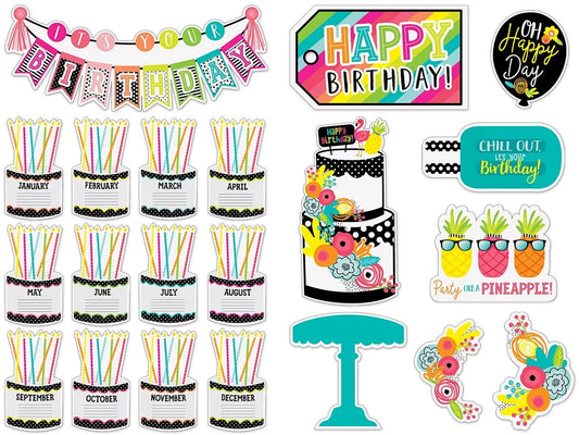Simply Stylish Tropical Birthday Bulletin Board Set - US 6618