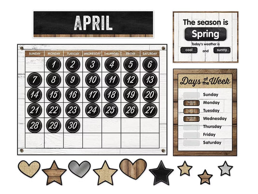 Industrial Chic Calendar Bulletin Board Set - US 6169