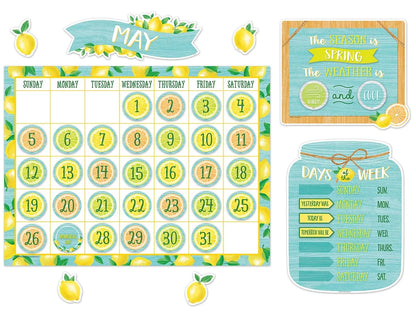 Lemon Zest Calendar Bulletin Board Set - US 9121
