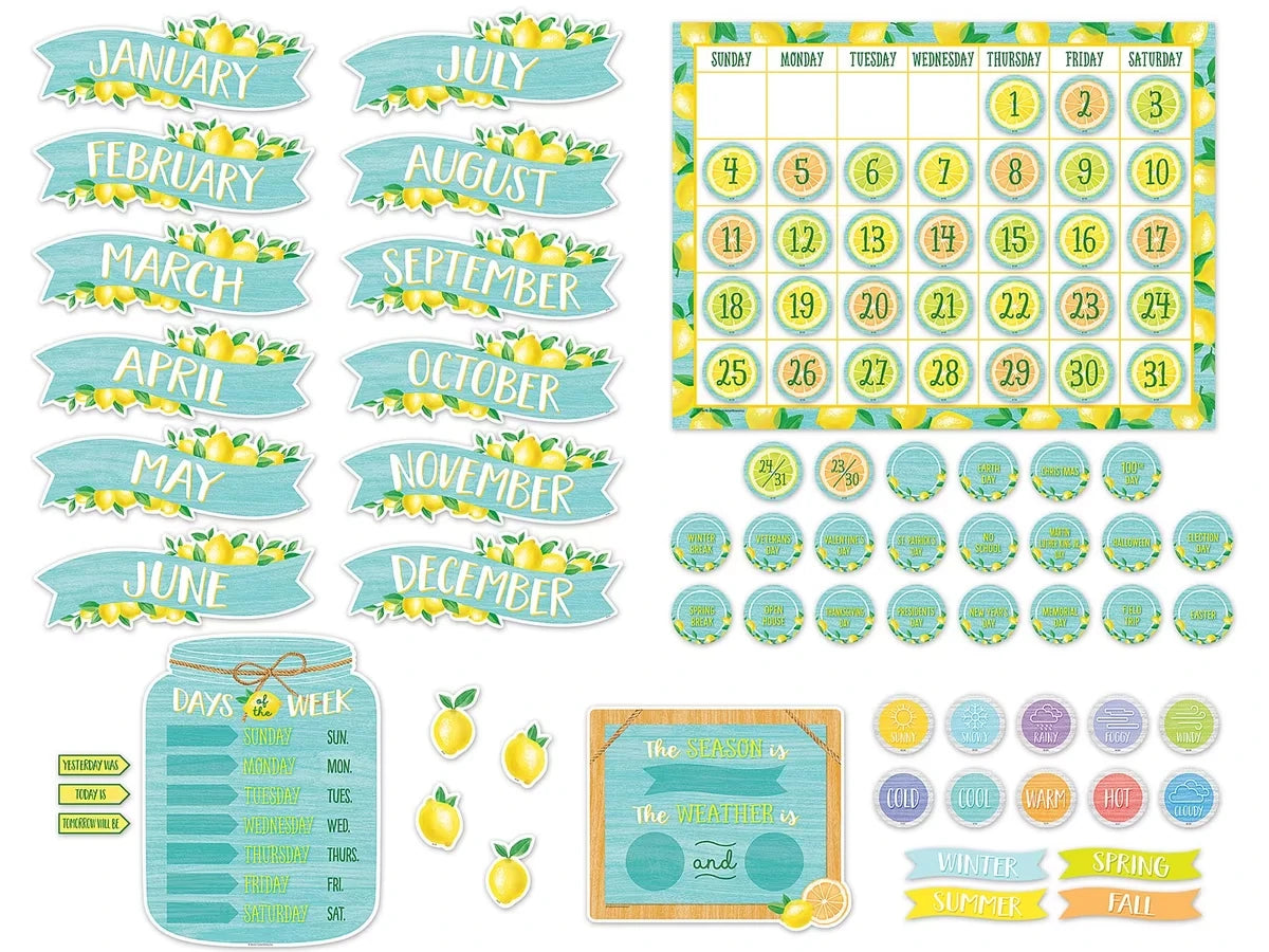 Lemon Zest Calendar Bulletin Board Set - US 9121