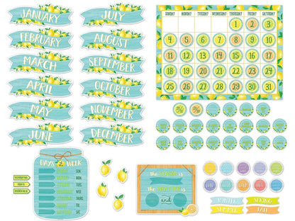 Lemon Zest Calendar Bulletin Board Set - US 9121