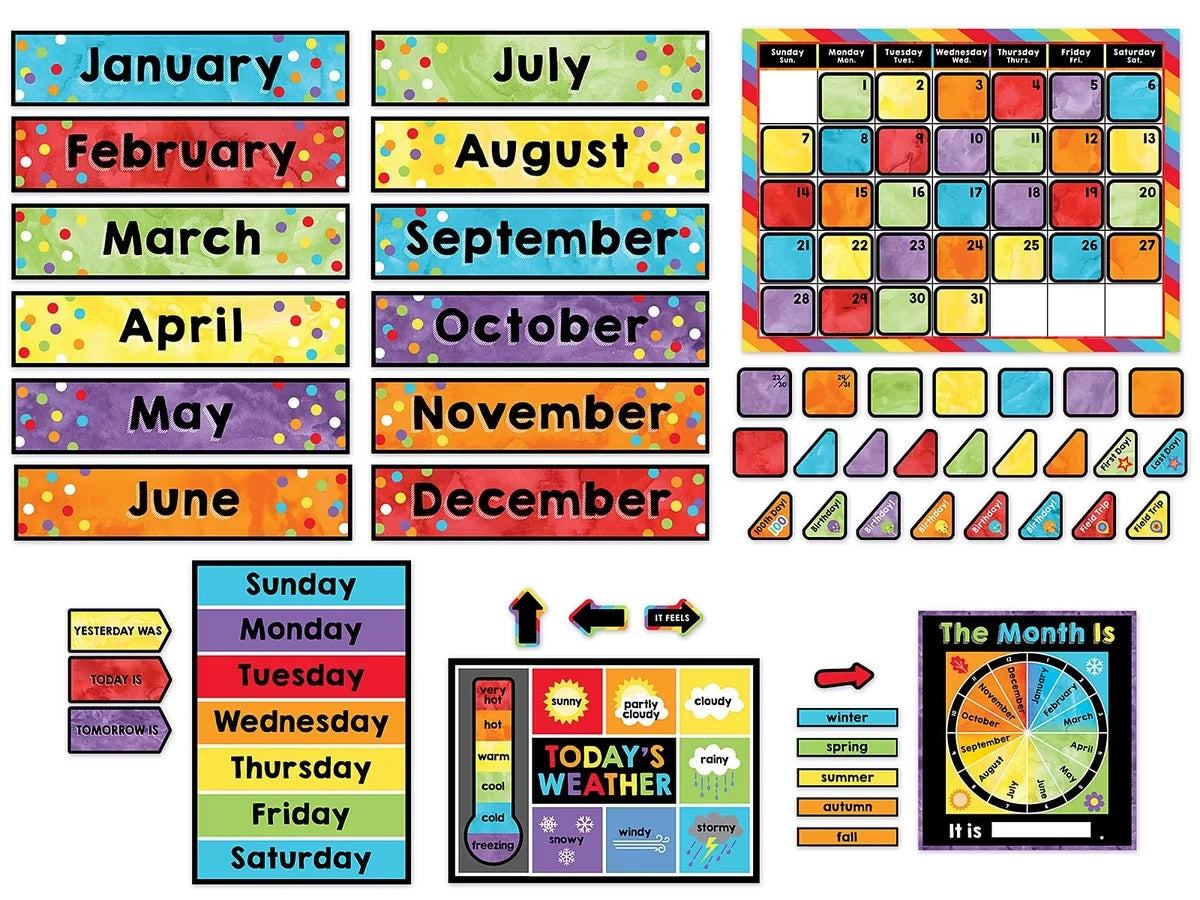 Celebrate Learning Calendar Bulletin Board Set - US 9828