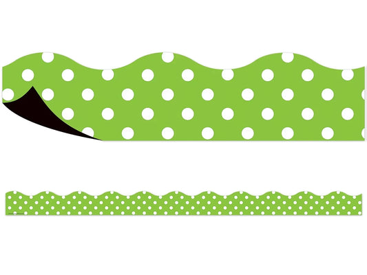 Lime Green Polka Dot Magnetic Scalloped Border - US 7305